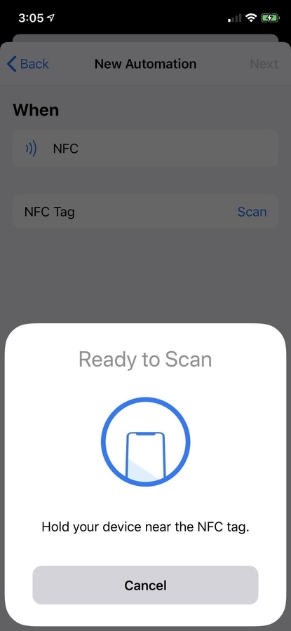 NFC Settings for iPhone